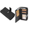 Classic Black Leather Wallet Set - Genuine Leather - 250g - Dimensions: 17cm x 2.5cm x 10.5cm - Double Set