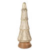 Clayre & Eef Beeld Kerstboom Ø 15x45 cm Goudkleurig Glas Hout