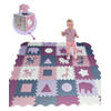 Bellettini® Speelmat voor Baby - Speelgoed 1 jaar - 36 Delige Puzzelmat - Kruipmat - Foam Tegels - Roze
