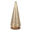 Clayre & Eef Kerstdecoratie Kerstboom Ø 17x41 cm Goudkleurig Glas Hout Goudkleurig