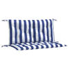 vidaXL Tuinbankkussens 2 st gestreept 100x50x7 cm stof wit en blauw