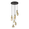 Hoyz Collection - Hanglamp 9L Leaf Getrapt - Amberkleurig Glas