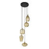 Hoyz Collection - Hanglamp 5L V-shape Pattern Getrapt - Amberkleurig Glas