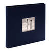 SecaDesign Fotoalbum Vita donker blauw - 30x30 - 100 zwarte pagina’s - Fotoboek plakalbum