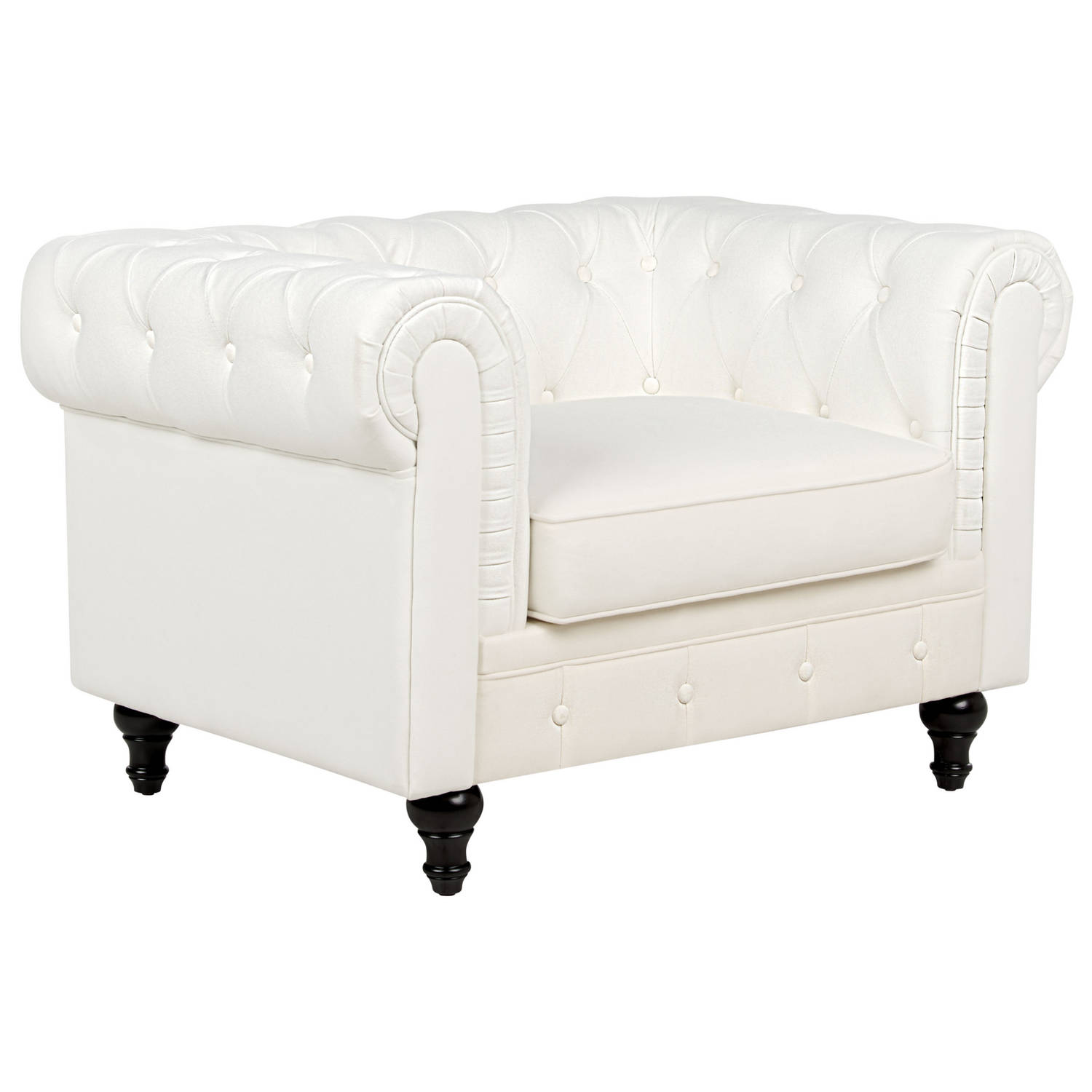 CHESTERFIELD - Chesterfield fauteuil - Wit - Polyester