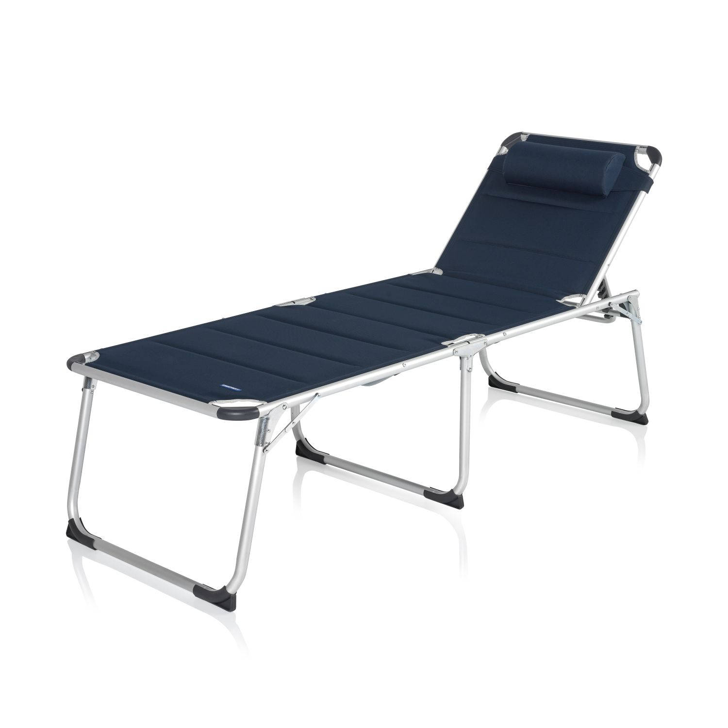 Campart Ligbed BE-0671 - Stretcher extra hoog - Opvouwbaar en verstelbaar - Afneembaar hoofdkussen - Loungestoel - Blauw