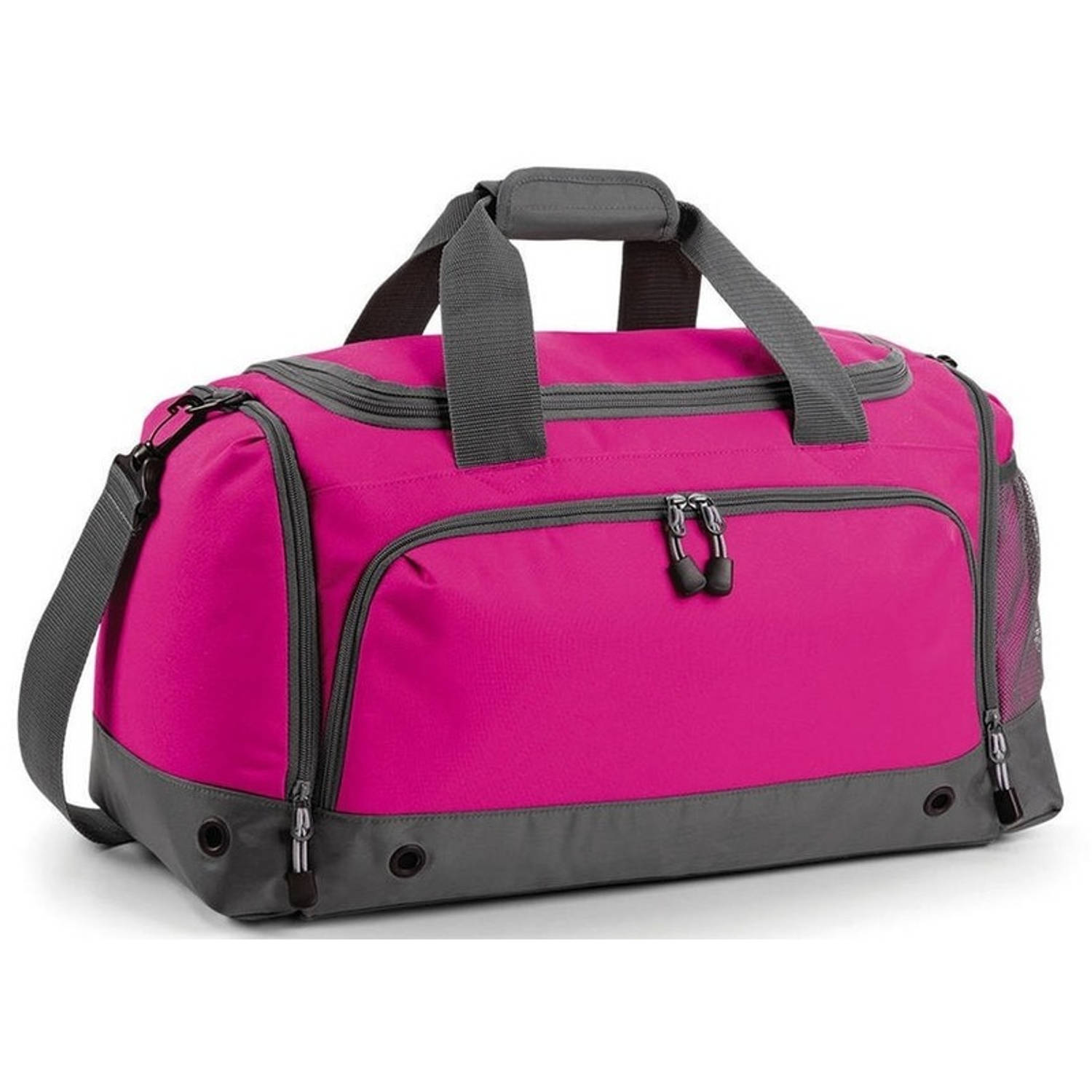 Sporttas-reistas fuchsia-grijs 30 liter Sporttassen Weekendtassen Voetbaltassen roze