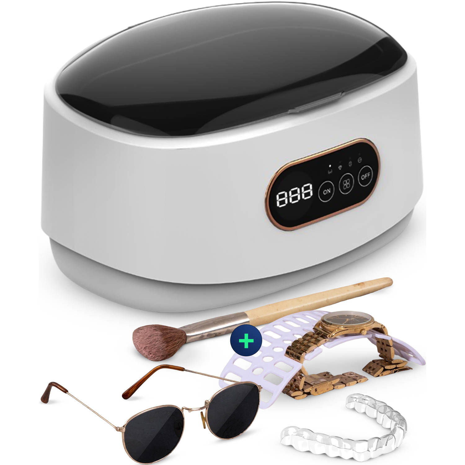 Samako Ultrasoon Reiniger SonicWave - Reinigingsapparaat - Ultrasoonbad - Brillen - Sieraden - Horloge - Make-up kwast - 620ml