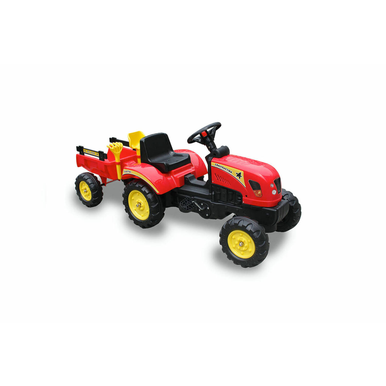 Max Kids Skelter Tractor Elin met aanhanger Rood