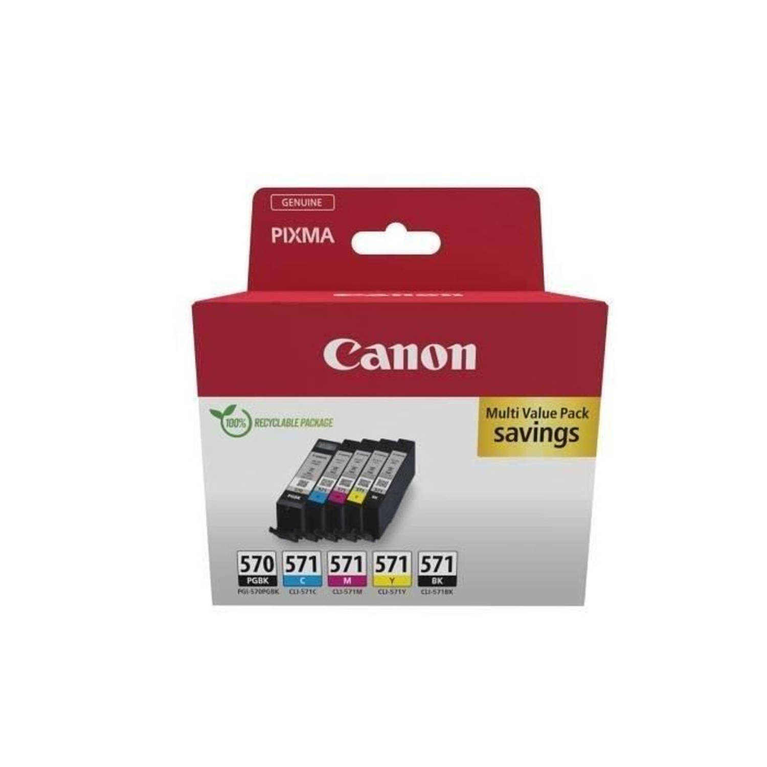 Canon Inktcartridge PGI-570-CLI-571 PGBK-BK-C-M-Y Multipack Origineel Combipack Zwart, Cyaan, Magent