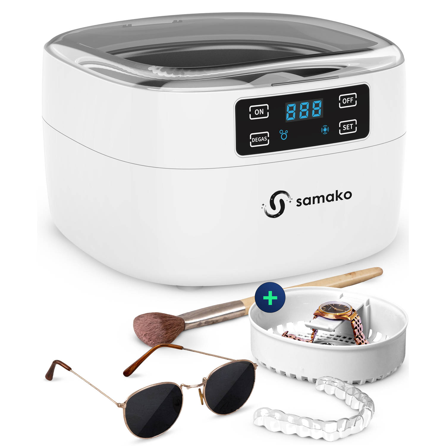 Professionele Ultrasoon Reiniger - Reinigingsapparaat - Ultrasoonbad - Brillen - Sieraden - Horloge - Make-up kwast - Wit