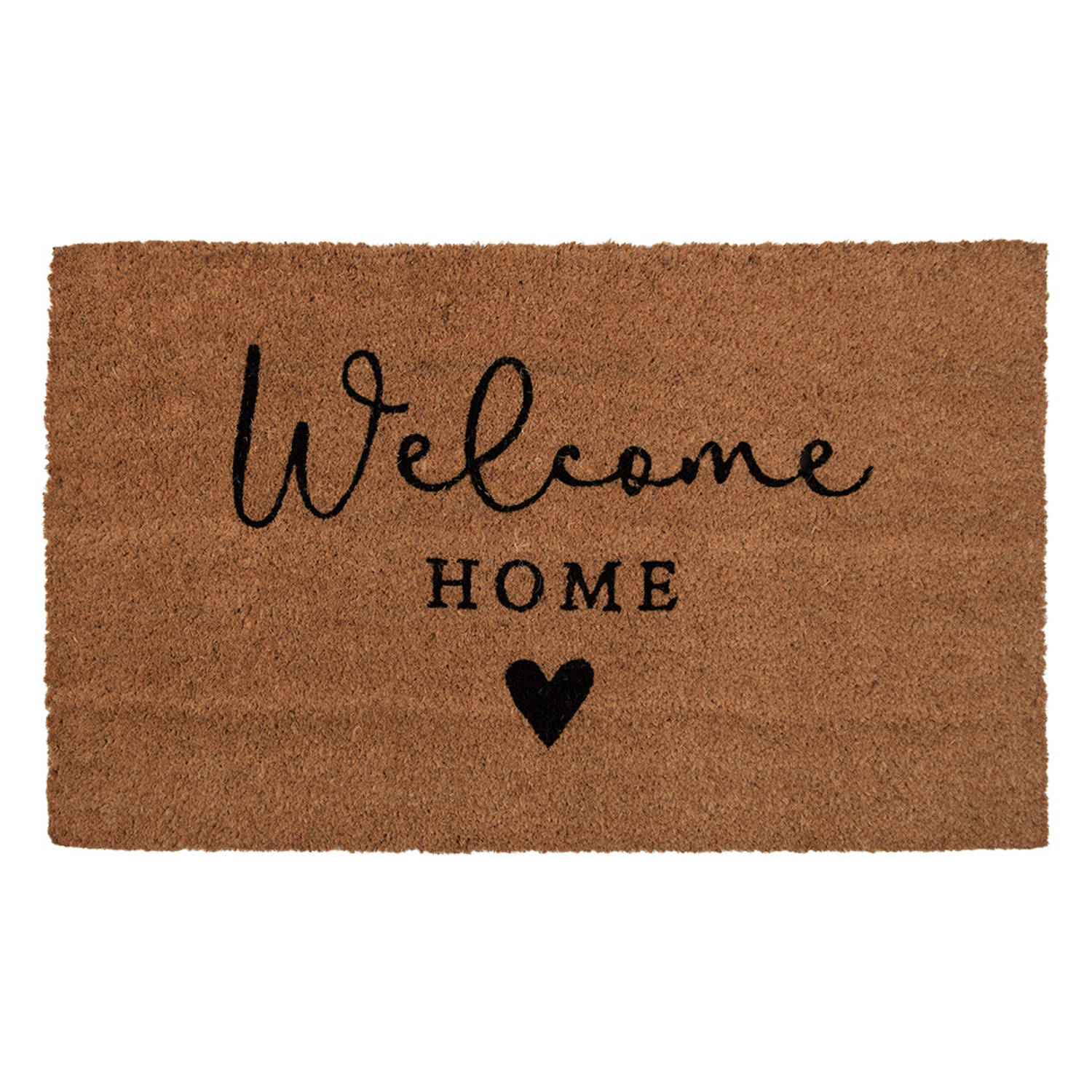 Clayre & Eef Deurmat 75x45 cm Bruin Kokosvezel PVC WELCOME HOME Kokosmat