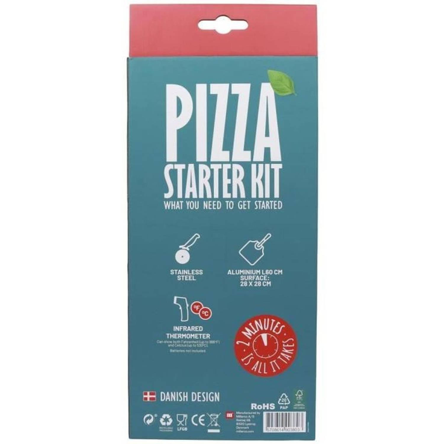 Cozze - Kadoset PizzaSchep, Snijder en Thermometer - Olijfolie - Zilver