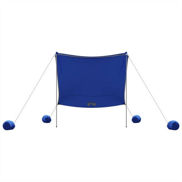 vidaXL Strandluifel met zandankers 214x236 cm blauw