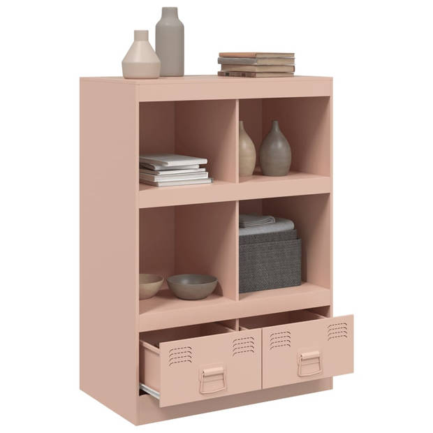 vidaXL Hoge kast 67x39x95 cm staal roze