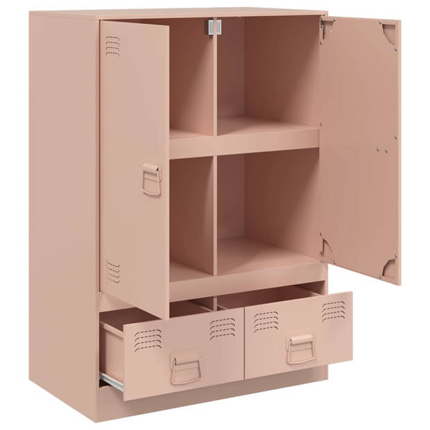 vidaXL Hoge kast 67x39x95 cm staal roze