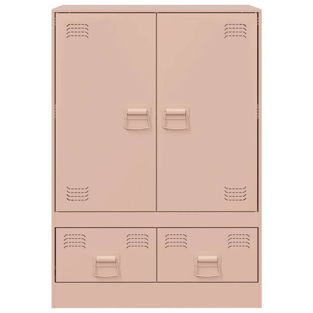 vidaXL Hoge kast 67x39x95 cm staal roze