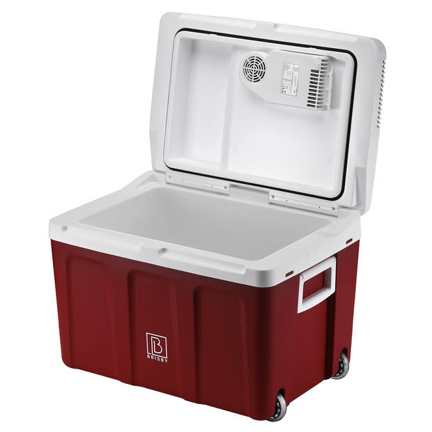 Brisby 40 Liter Elektrische Koelbox met 12V, 220/230 Volt Aansluiting – AC/DC - inclusief passieve koelbox - ROOD