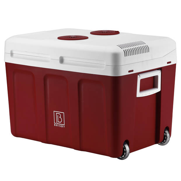 Brisby 40 Liter Elektrische Koelbox met 12V, 220/230 Volt Aansluiting – AC/DC - inclusief passieve koelbox - ROOD