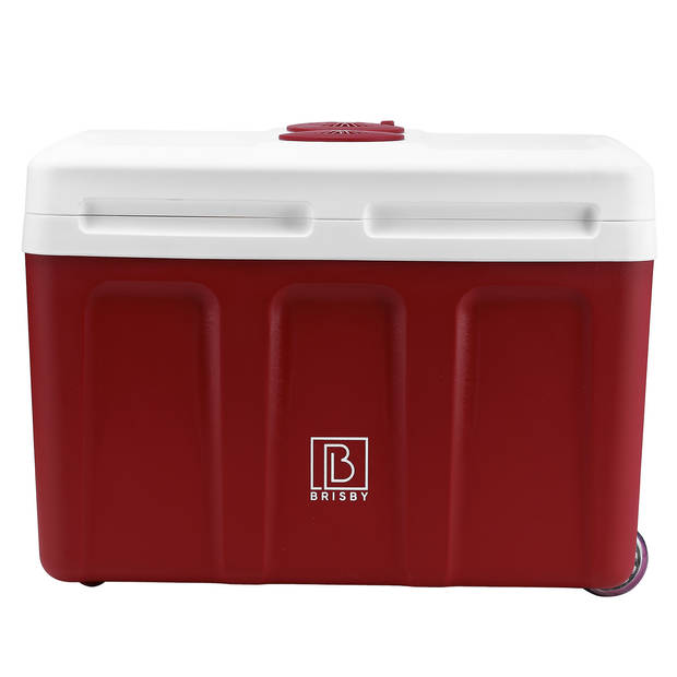 Brisby 40 Liter Elektrische Koelbox met 12V, 220/230 Volt Aansluiting – AC/DC - inclusief passieve koelbox - ROOD