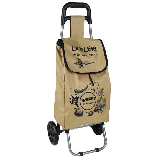 Urban Living Boodschappentrolley - beige - 28 x 30 x 88 cm - 25 liter - Boodschappentrolleys