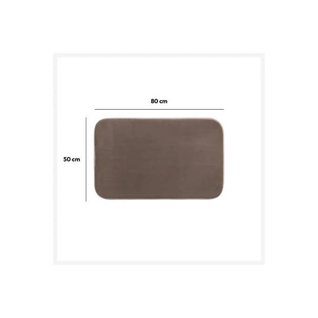 5Five Badkamerkleedje/badmat tapijt - memory foam - taupe - 48 x 80 cm - Badmatjes
