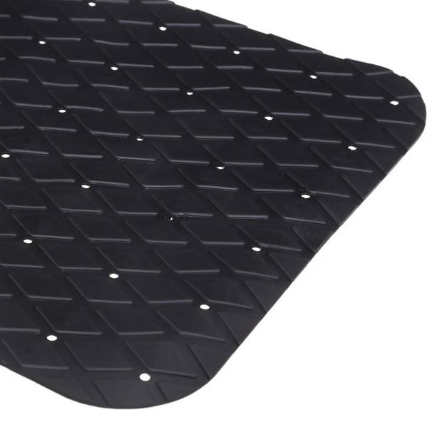 5Five Badkamer/douche/bad - anti slip mat - rubber - voor op de vloer - zwart - 70 x 35 cm - Badmatjes