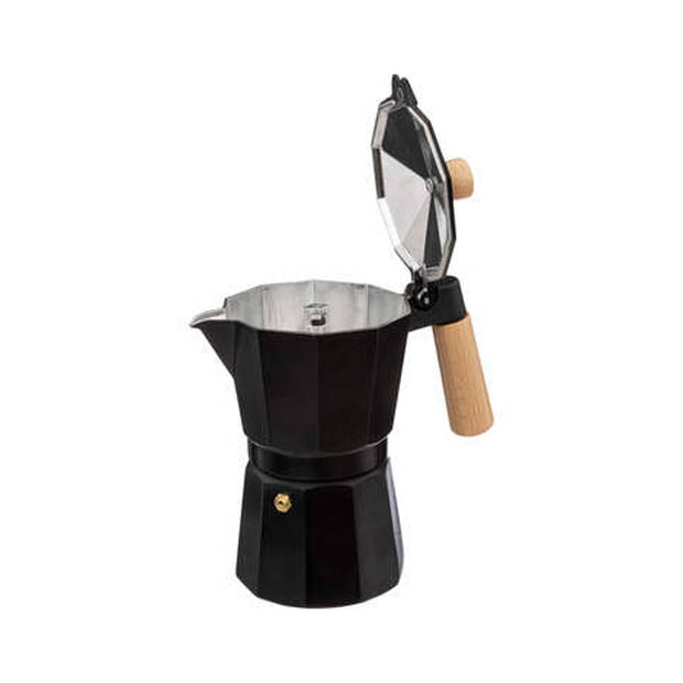 5Five Percolator Italiaans koffiezetapparaat - Aluminium - zwart - 300 ml - Koffiezetter - Percolators