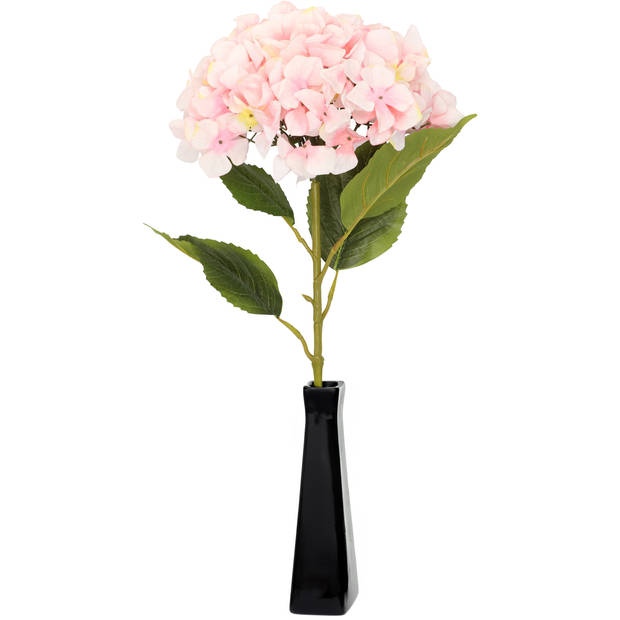 DK Design Kunstbloemen boeket Hortensias - 5 stelen - lichtroze - 109 cm - Kunst zijdebloemen - Kunstbloemen