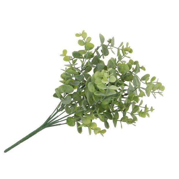 DK Design Kunstbloem Eucalyptus tak bundel - 2x - 33 cm - groen - Kunstbloemen