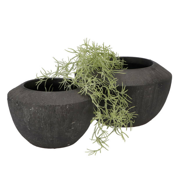 DK Design Bloempot Maya - verweerd zwart - D25 x H16 cm - rustiek - Plantenpotten