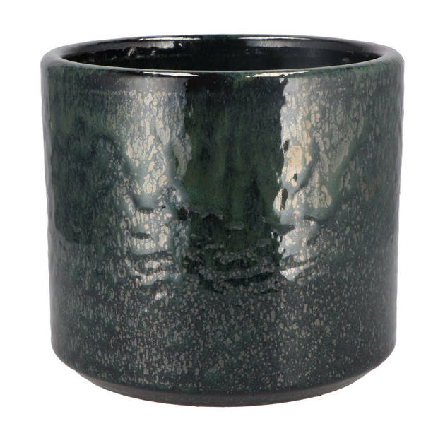 DK Design Bloempot model Green Glaze - groen - D18 x H20 cm - glanzend - Plantenpotten