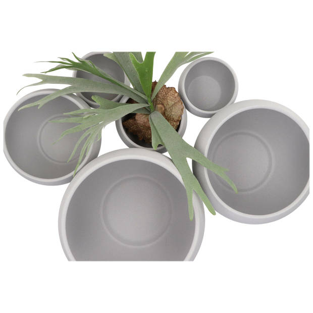 DK Design bloempot/plantenpot - 2x - Vinci - lichtgrijs mat - voor kamerplant - D11 x H14 cm - Plantenpotten