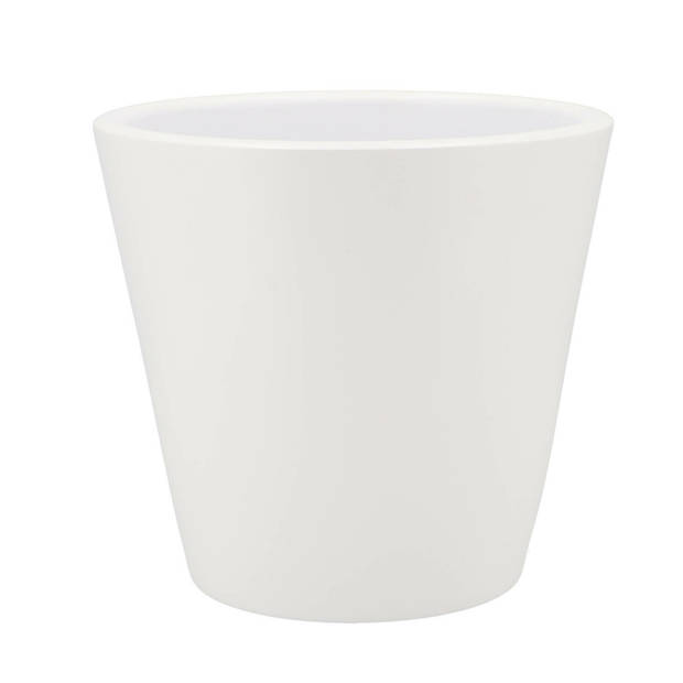 DK Design bloempot/plantenpot - Vinci - wit mat - voor kamerplant - D22 x H24 cm - Plantenpotten