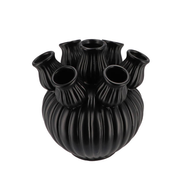 DK Design vaas Amsterdam - tulpenvaas klein - zwart - D16 x H15 cm - Vazen