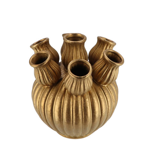 DK Design vaas Amsterdam - tulpenvaas klein - goud - D16 x H15 cm - Vazen