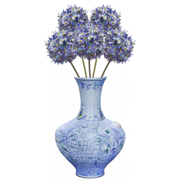 Emerald Allium/Sierui kunstbloem - losse steel - blauw - 60 cm - Natuurlijke uitstraling - Kunstbloemen