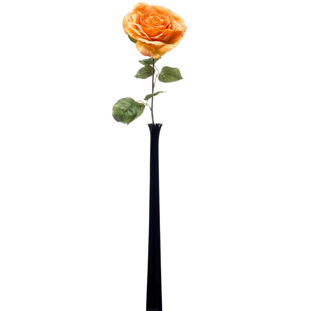 Emerald Kunstbloem Roos Laurie tak - 57 cm - oranje - Kunst zijdebloemen - Kunstbloemen