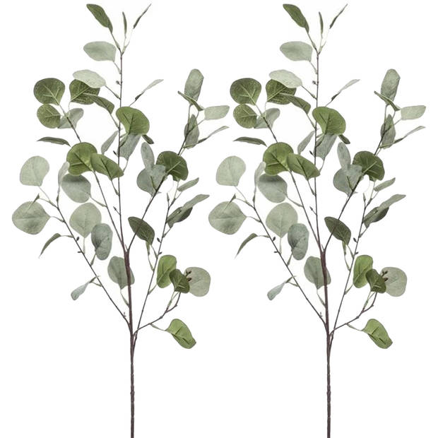 Emerald Kunstbloem Eucalyptus tak - 2x - 87 cm - groen - Kunstbloemen