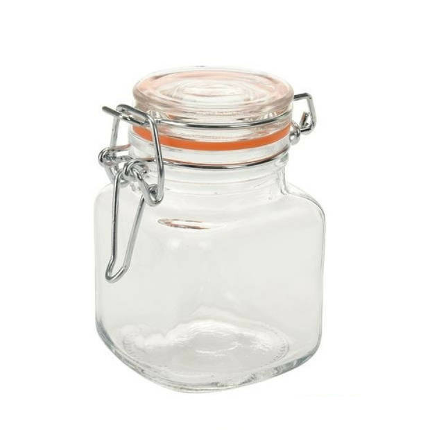 Excellent Houseware Weckpot/Voorraadpot Mini - 4x stuks - met beugelsluiting - 90ml - 7 x 5 cm - Weckpotten