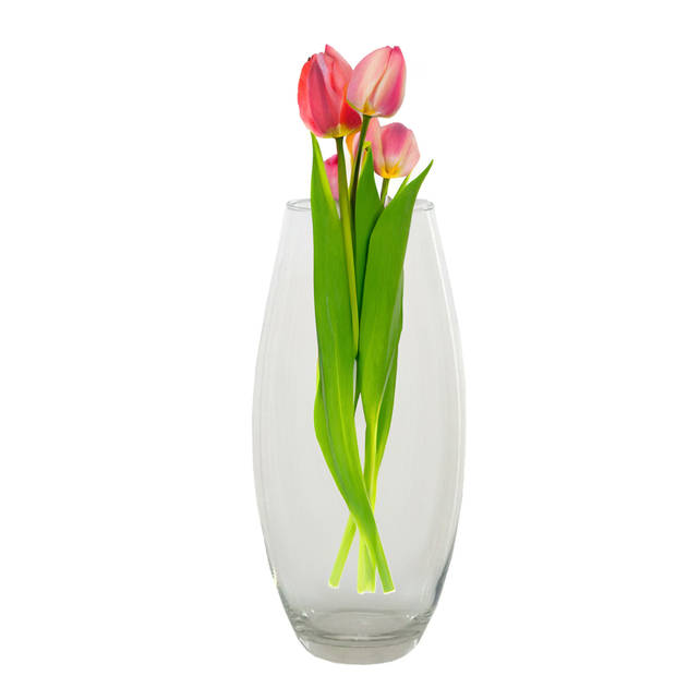 Gerimport Bloemenvaas - helder glas - D17 x 37 cm - Vazen