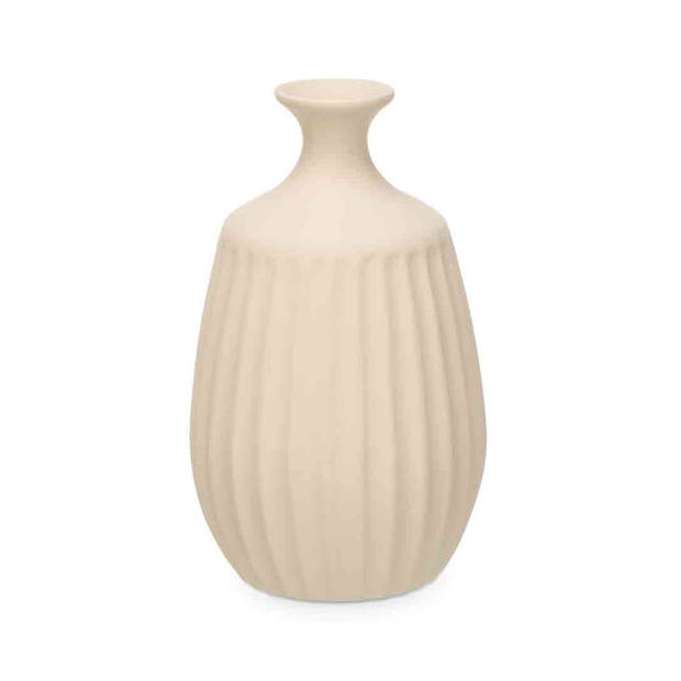 Giftdecor Bloemenvaas Antique Athena - creme wit - keramiek - D21 x H39 cm - Vazen