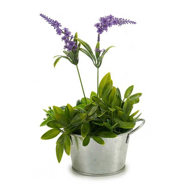 Arte r plantenpot/bloempot teil- 2x - zink - zilver - D12 x H17 cm - Plantenpotten