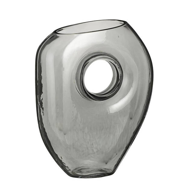 Mica Decorations Bloemenvazen Jay - 2-delig - grijs transparant glas - decoratieve vaas - Vazen