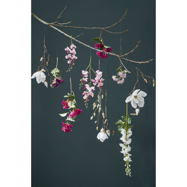 Mica Decorations Kunstbloem Orchidee tak - lichtroze - 75 cm - Kunst zijdebloemen - Kunstbloemen