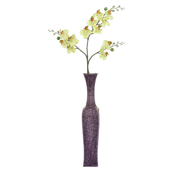 Mica Decorations Kunstbloem Orchidee tak - lichtgeel - 75 cm - Kunst zijdebloemen - Kunstbloemen