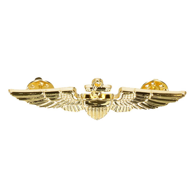 Piloten/Vliegeniers verkleed broche - goud - metaal - 7 cm - Carnaval accessoiresA  - Verkleedsieraden