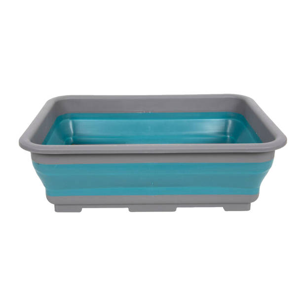 Opvouwbare afwasbak met afdruipmat - grijs/blauw - keuken benodigdheden - reis accessoires - Afwasbak