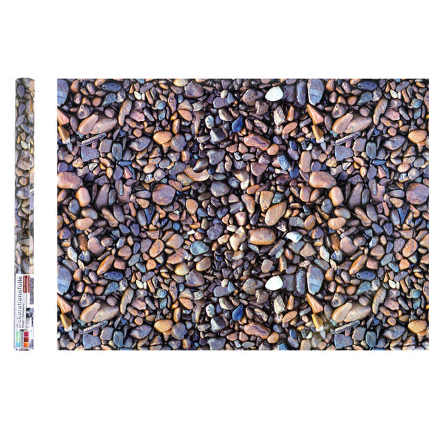 Decoratie plakfolie - kiezel steentjes patroon - 45 cm x 200 cm - zelfklevend - Meubelfolie