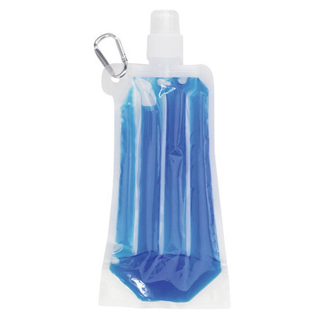 Drinkfles/bidon - blauw - navulbaar - met koelelement - 400 ml - festival/outdoor - Bidons